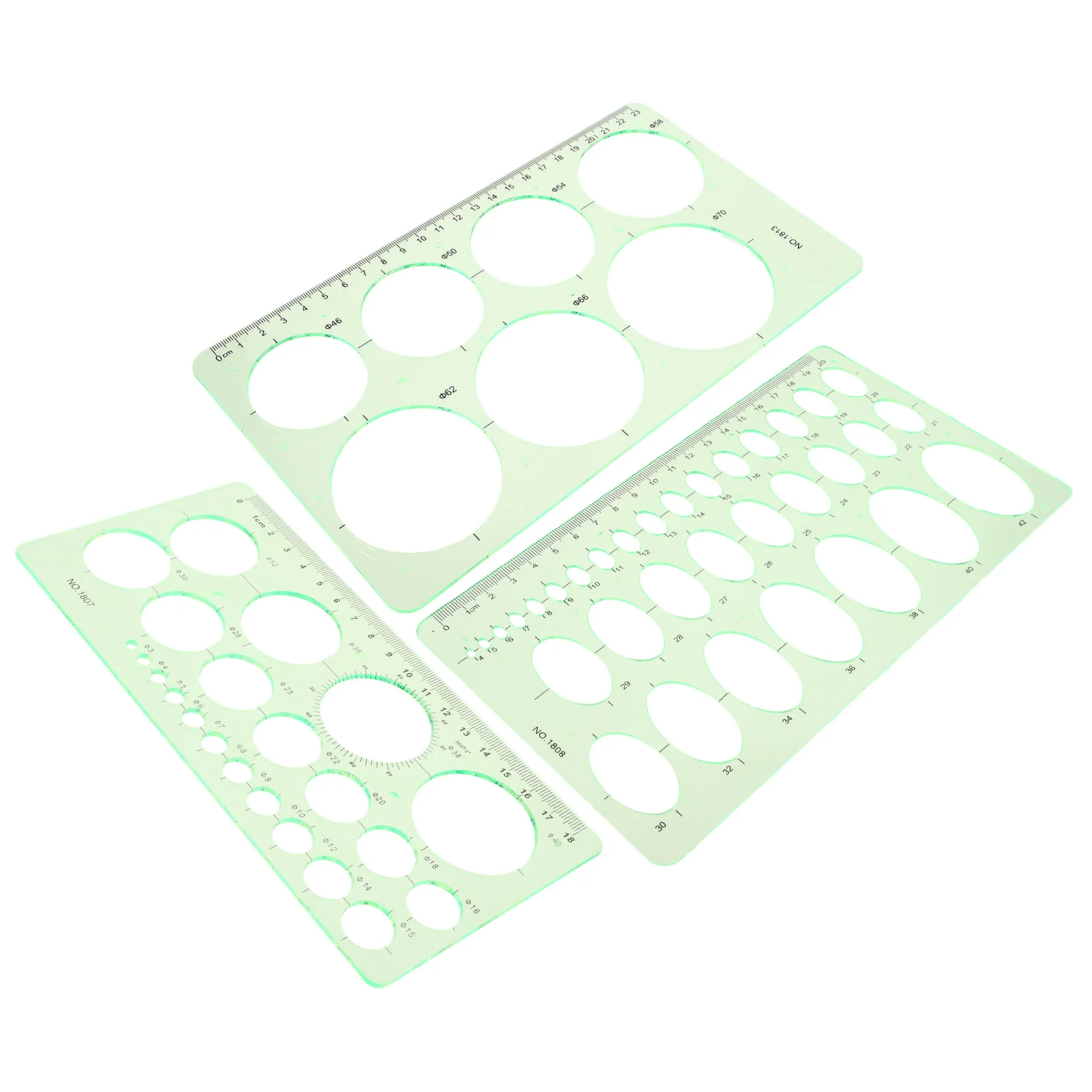 3 قطعة قالب رسم حاكم الأشكال الهندسية الإستنسل دائرة المنقلة للطلاب فن تصميم الأشكال الهندسية الإستنسل