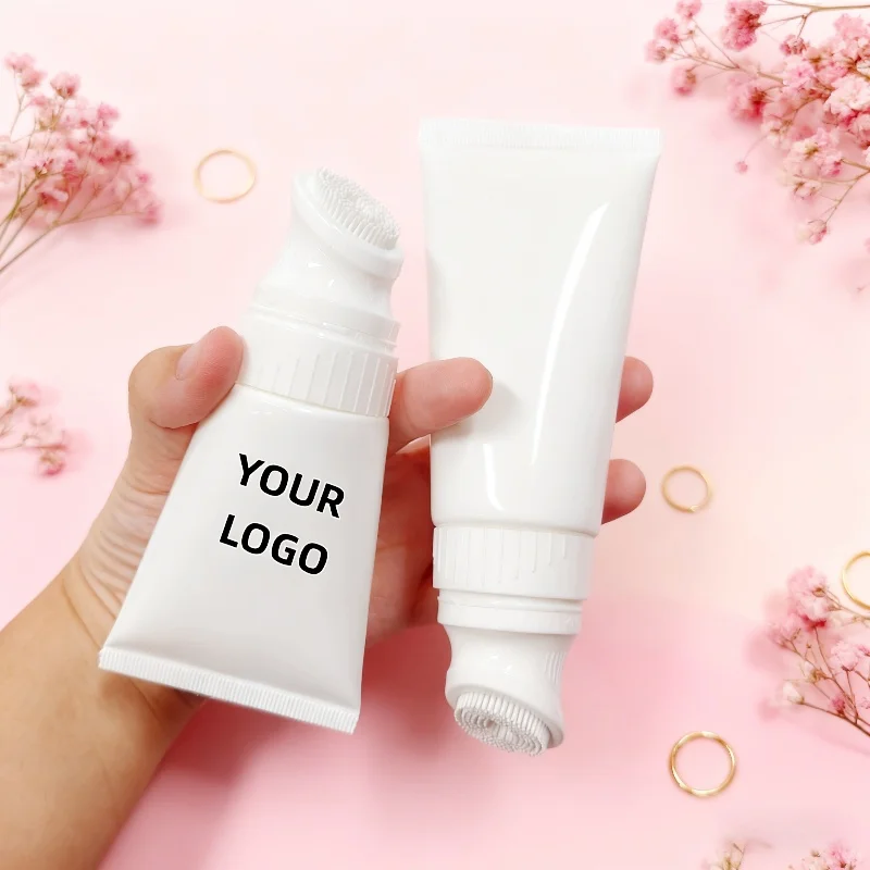 【ロゴカスタム】50個 カスタマイズ可能 50ml/80ml シリコンブラシヘッド ホワイトチューブ 小ロットカスタム 卸売工場