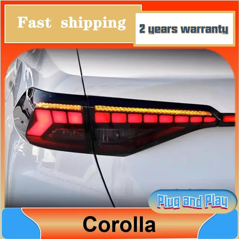 Car Styling for Toyota Corolla Tailights 2019-2022 Allion Tail Lights Rear DRL Fog Brake Turn Signal Reversing