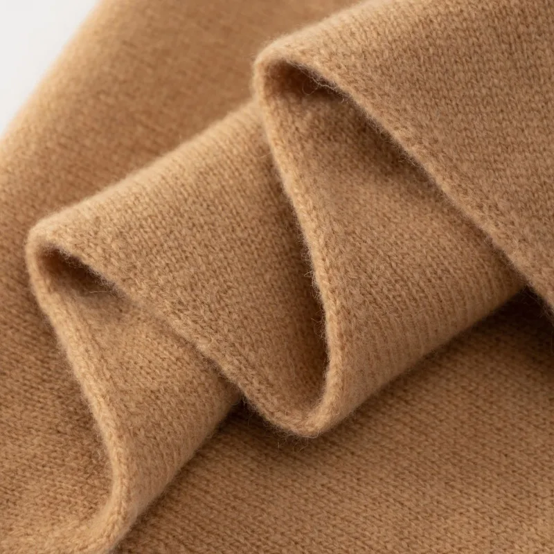 100% Wool Triangular Scarf for Women Winter Warm Thick Solid Double-layer Knit Shawl Wrap Cozy Soft Long Pashmina Neck Warmer