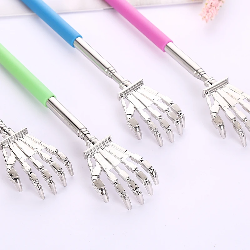 Stainless Steel Back Scratcher Telescopic Machine Hand Metal Back Itch Scratcher For Old Man Easy Massage Relax Handicrafts