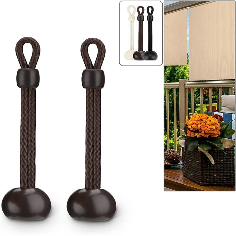 Outdoor windproof spring ball rope roller blind fixed hanging rope base plug black spring rope curtain rope lock accessories