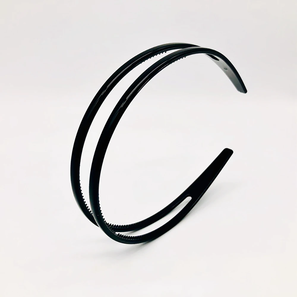 Kunststoff-Stirnband, zweireihig, Zahnkamm, Haarband, einfacher und schicker Haarreifen, rutschfestes Haar-Accessoire für Frauen und Mädchen, tägliches Dating – Detail 6