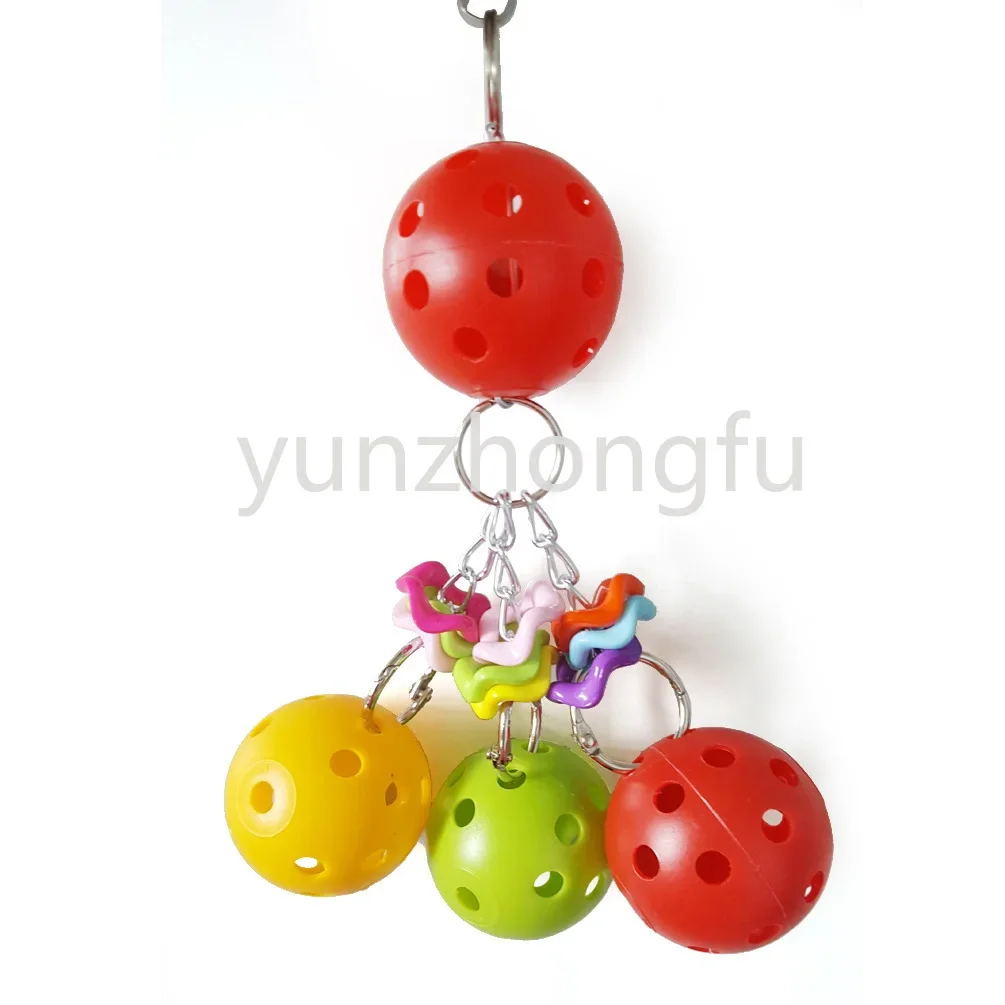 

Parrot Bite Toy Toy Bird Plastic Ball Bite String Acrylic Colorful Ball Color Random Matching
