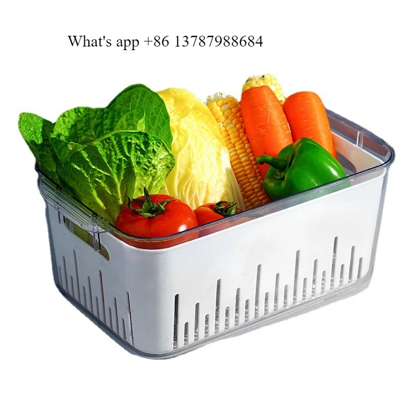 

Многофункциональная пластиковая корзина для мытья овощей и фруктов, двухслойная, утолщенная, для кухни