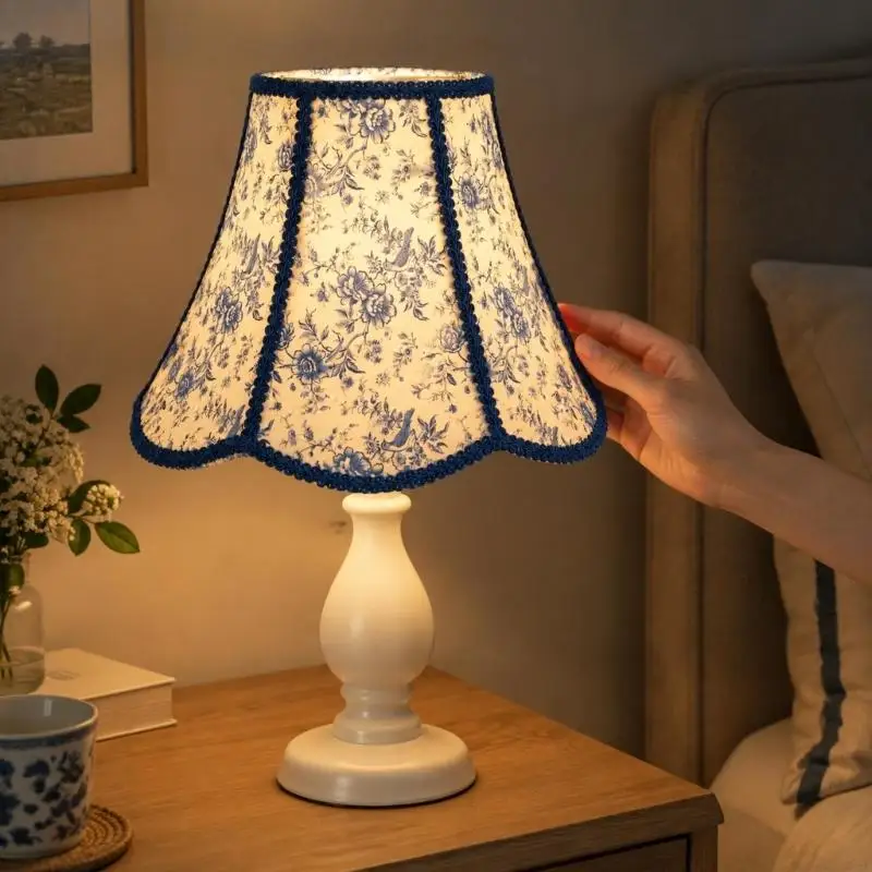  Space-Saving Folding Fabric Lamp Shade with Removable Structure