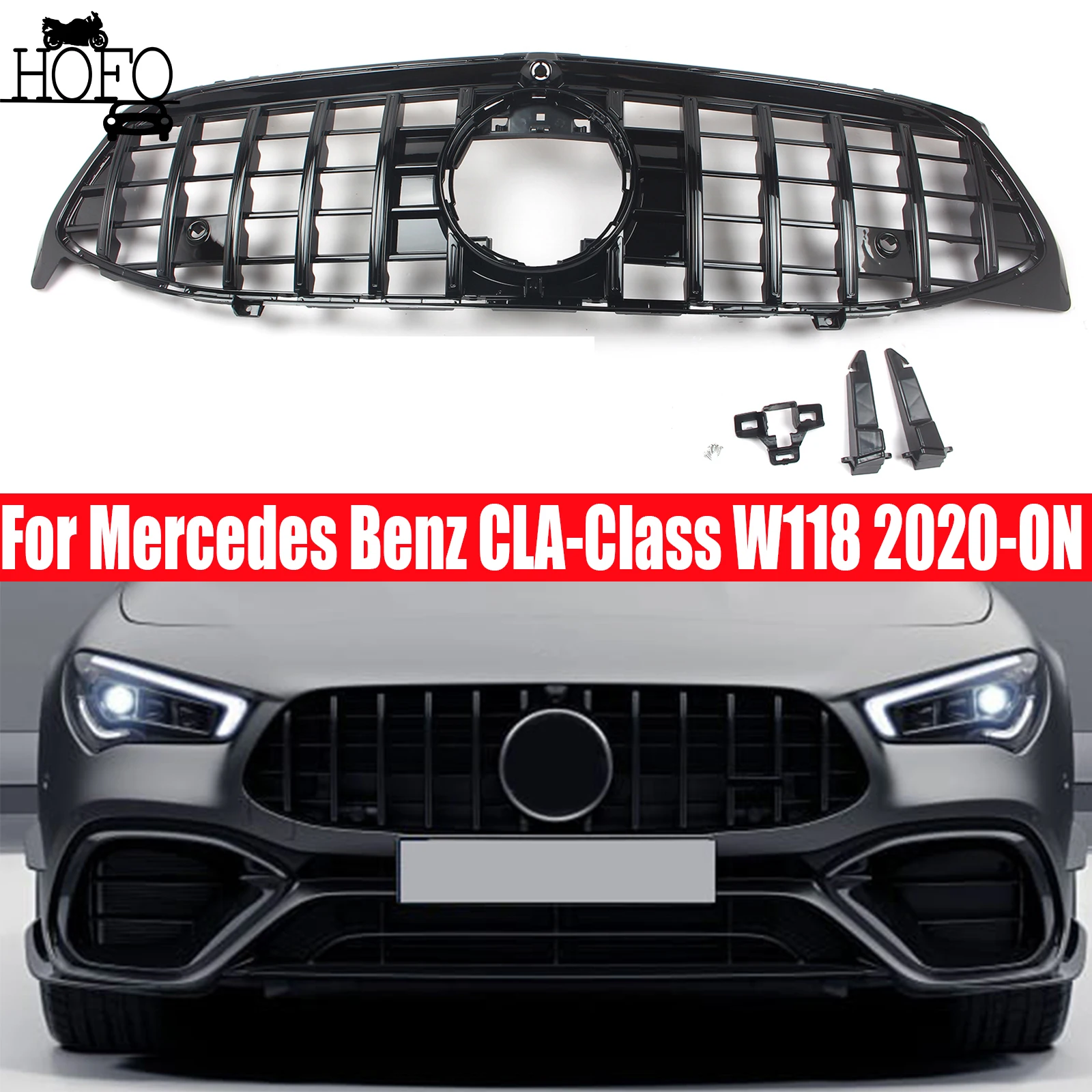 

Upgrade Front Inlet Mesh Grille Bumper Grill Middle Grid Tuning For Mercedes Benz CLA-Class W118 2020-ON