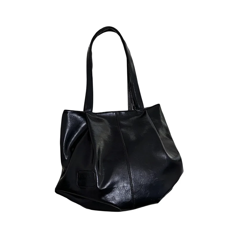 

Women's Shoulder Bags with Zipper Closure PU Large Capacity Fashion Solid Tote Bags