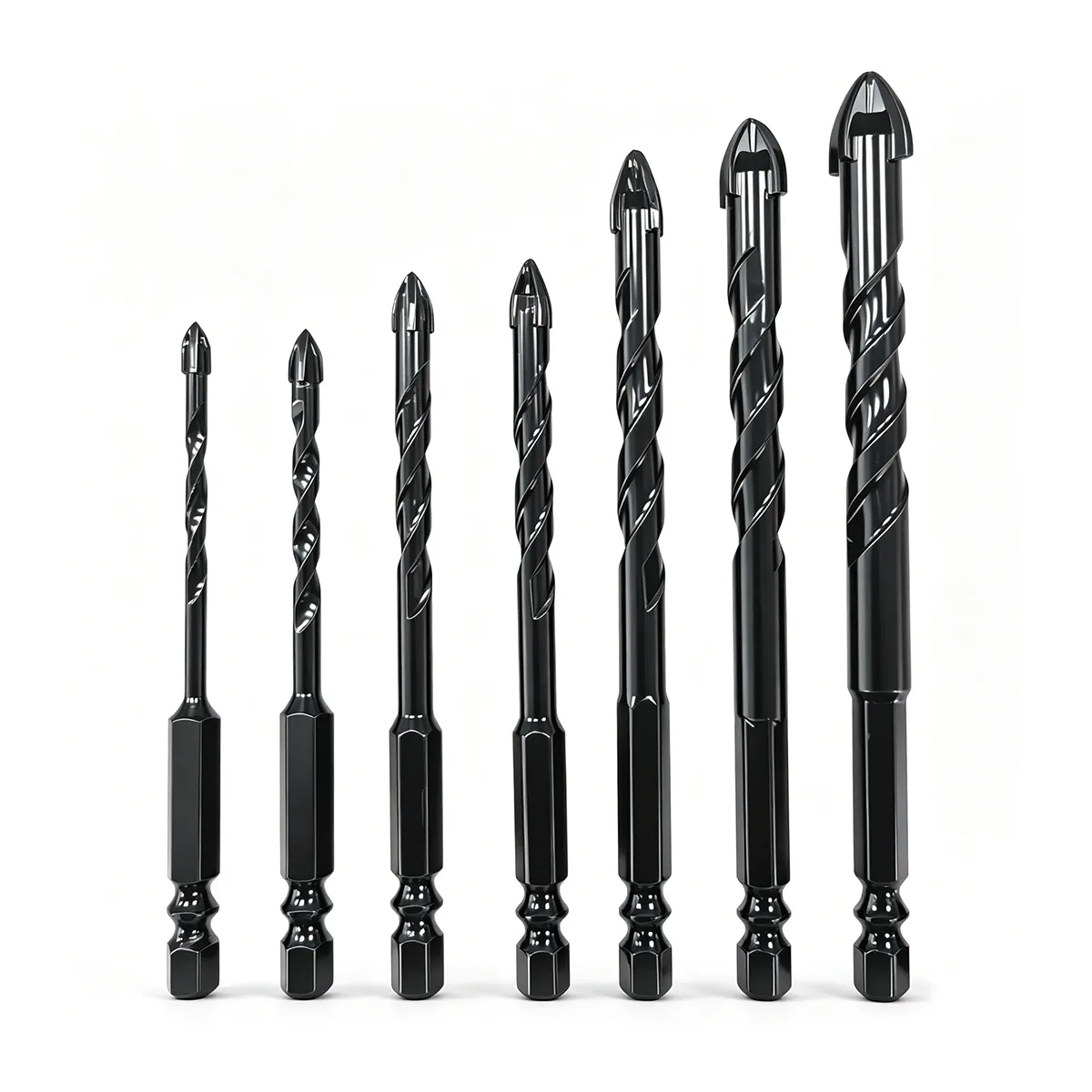Cross Hex Drill Bit Set, Multifunctional Drilling Bits for Tile, Concrete, Metal & Motorcycle Maintenance Repair