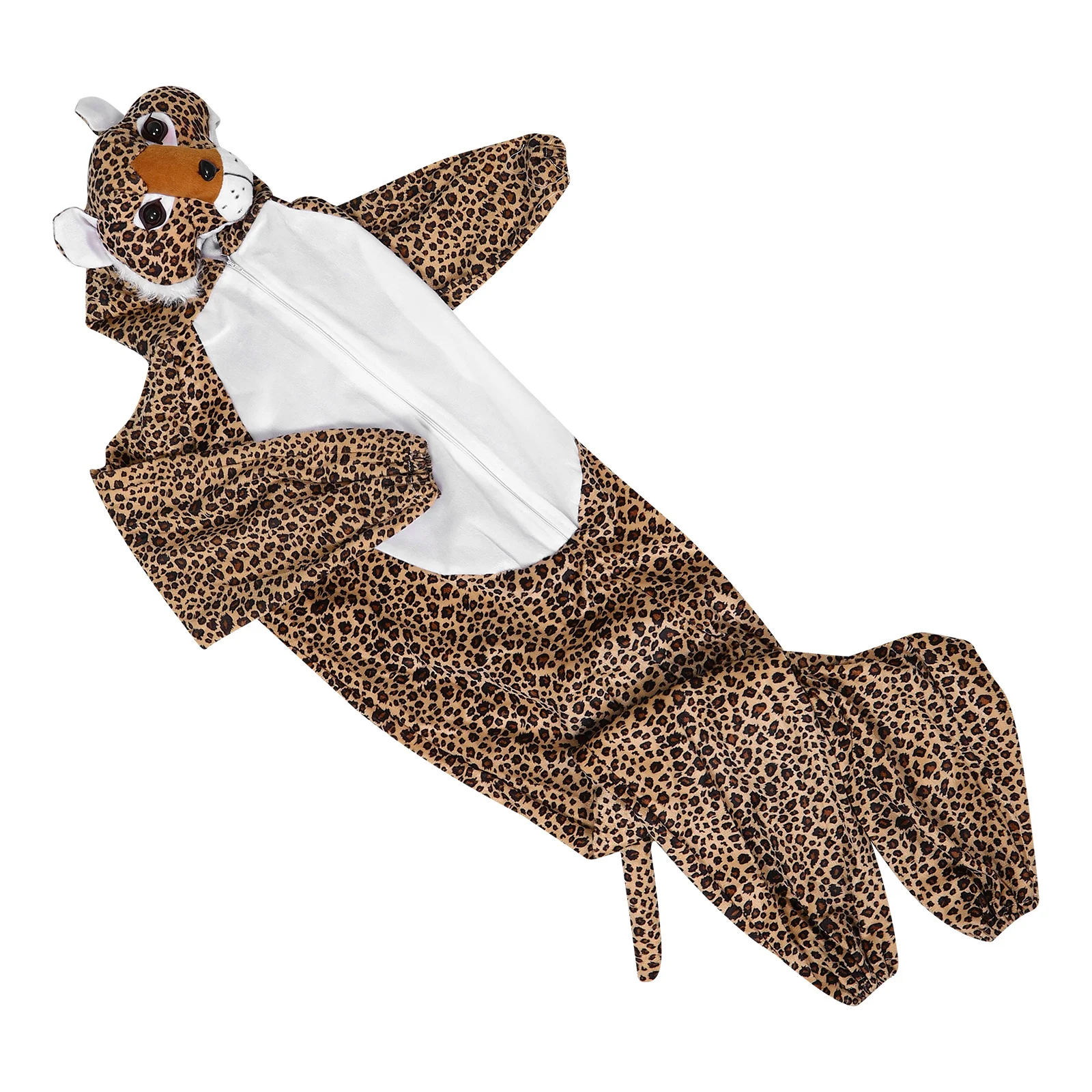 

Kids Leopard Costume Flexible Animal Jumpsuit for Halloween Birthday School Party Dress-Up Kids Sheep Costume Leopard Outfit