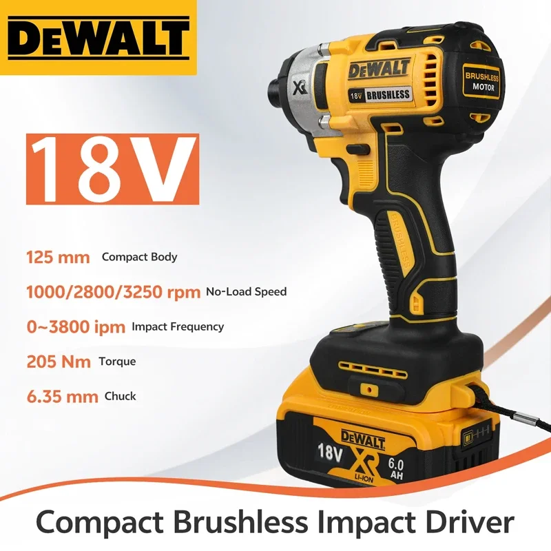 

Аккумуляторный ударный шуруповерт DEWALT DCF887 20В/18В, бесщеточный двигатель, электроинструмент, беспроводной.