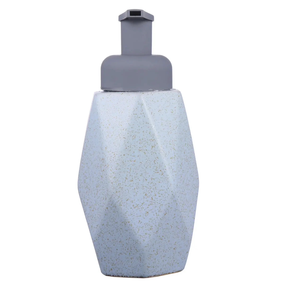 

1Pcs Diamond Pattern Ceramic Lotion Dispenser Blue Foaming Liquid Soap Bottle Press Button Rich Lather Long Lifespan Non-Toxic
