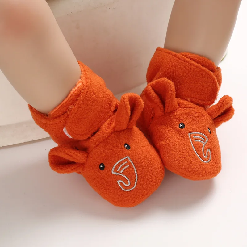 Autumn and winter styles 0-1 year old baby walking shoes, soft soled baby shoes, cartoon socks, cotton shoes
