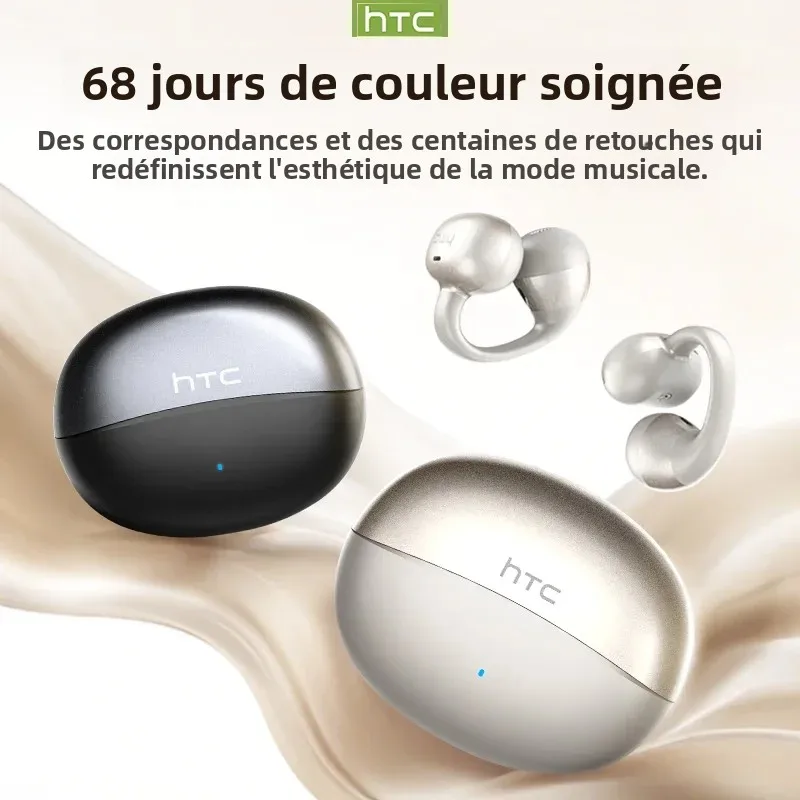 HTC NE56 écouteurs Bluetooth V6.0 OWS pince d'oreille sport casque sans fil réduction du bruit appels pince d'oreille ultra-légère
