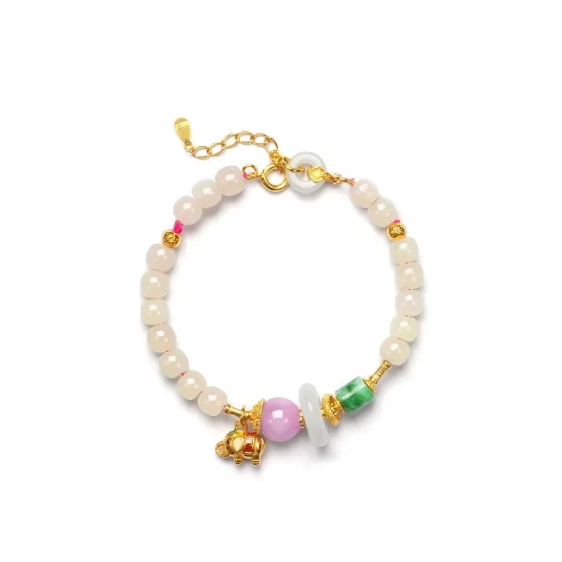 

*Fashion Natural Hetian Jade Bracelet Sterling Silver Gold Plated Strings Bracelet Women's Exquisite Jade Bracelets Factory