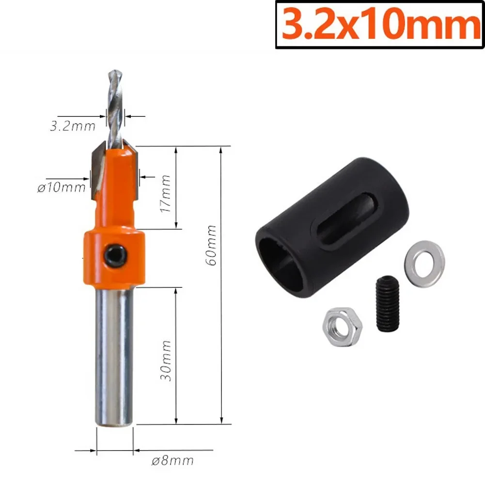 1Pc 8Mm Schacht Houtbewerking Verzonken Router Bit Schroefzuiger Met Boorstop Remon Sloop Voor Houtfrees