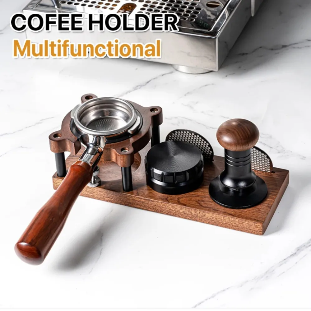 53Mm 54Mm 58Mm Koffie Tamper Opslag Rack Portafilter Houder Ondersteuning Voet Stand Walnoot Hout Voor Espresso Accessoires Barista