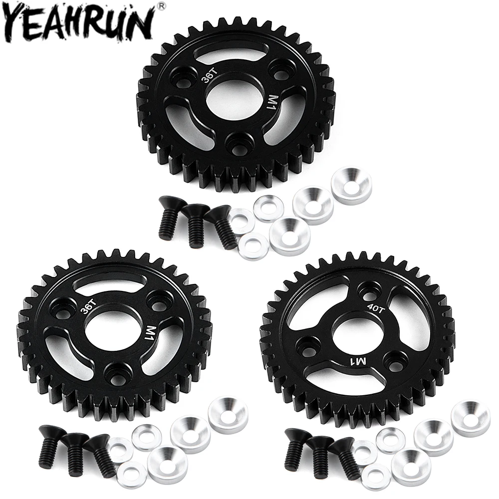 YEAHRUN Steel Main Spur Gear Transmission Motor Gears 1M 36/38/40T for 1/8 T-RAXXAS Revo 2.5, 3.3 Slayer Pro Upgrade Parts