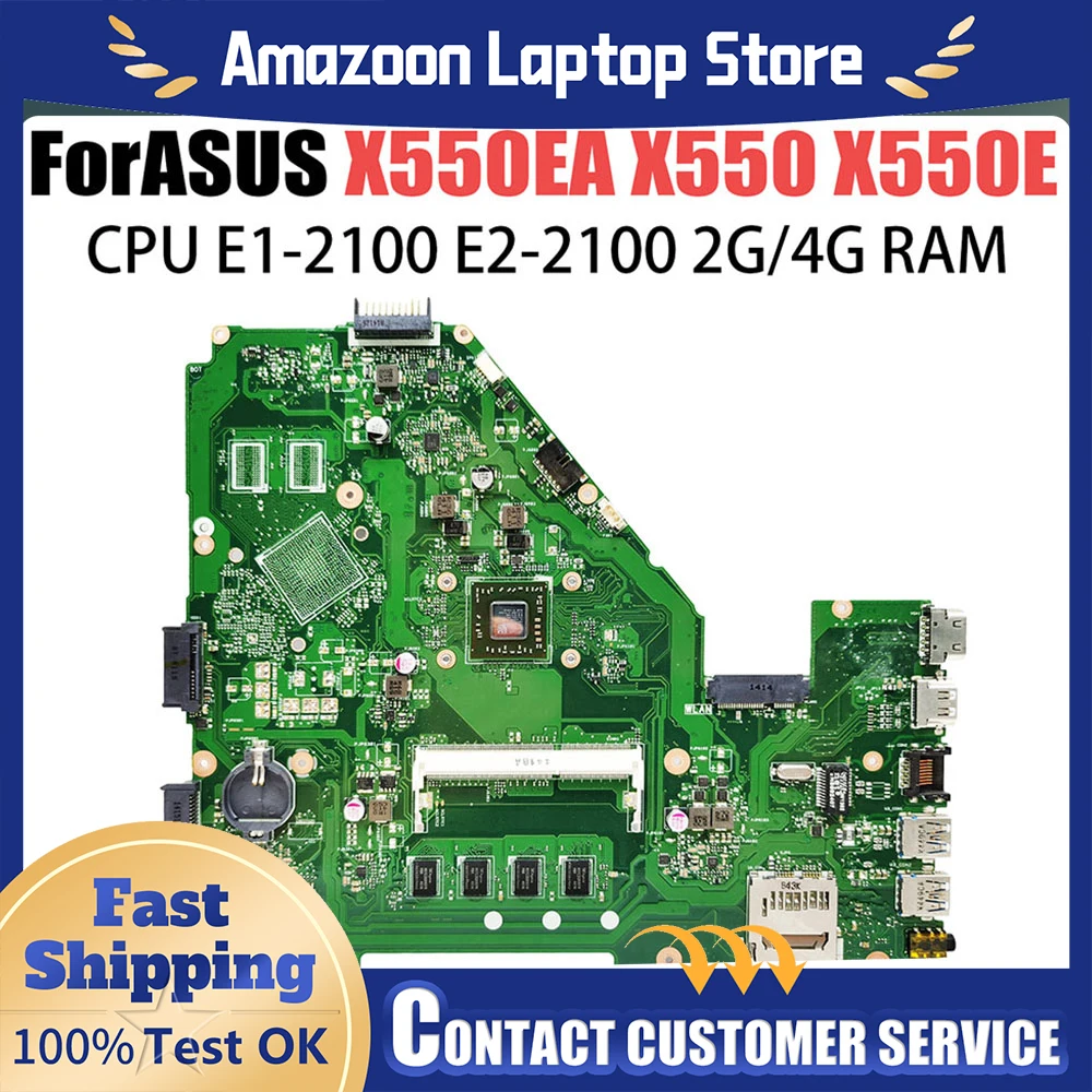 

For ASUS X550W X550WA X552W X550E D552E X552E X550EA Laptop Motherboard X550WE X550EP E1 E2 A4 RAM-2GB/4GB PM/UMA 100% Tested