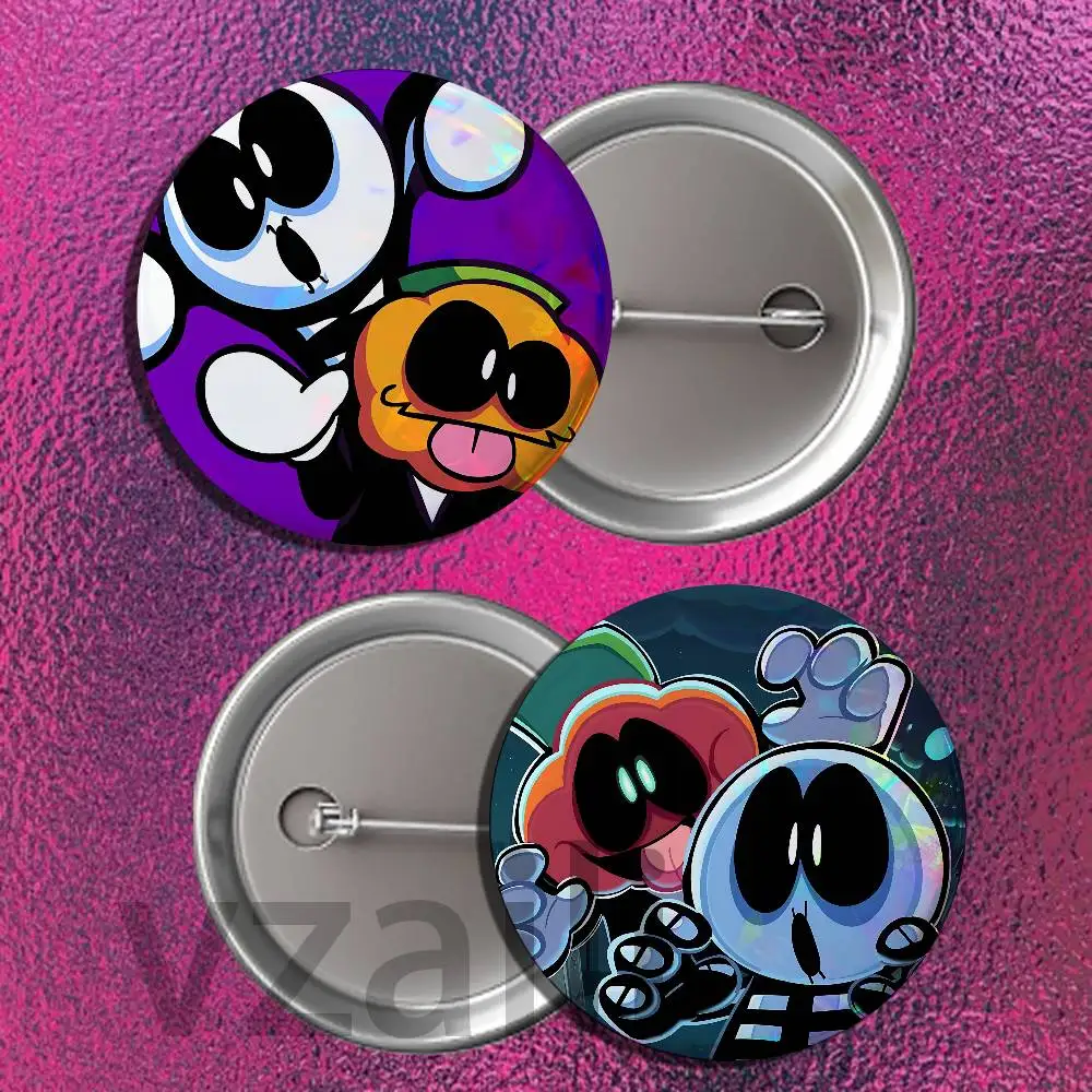 S-Spooky Month S-Skid P-Pump Button Pin Single Pack Anime Merch for Ita Bags Badge Collectible Buttons TH