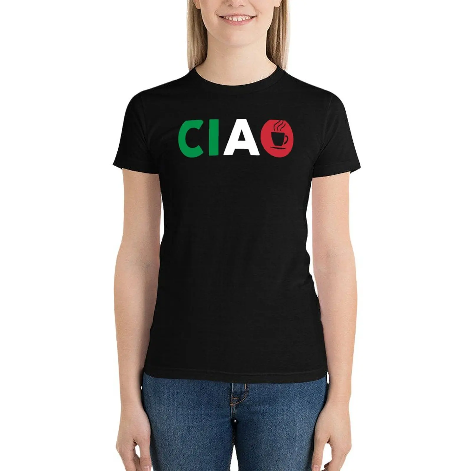 Ciao Italian I Love Italy With Italia Espresso T-Shirt anime clothes summer top western t shirts for Women