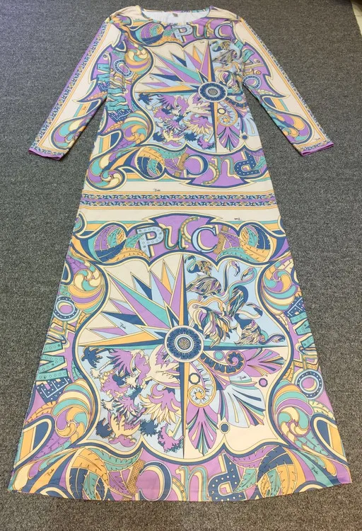 Robe Maxi BOHO pour femmes, manches longues, bleue, haute qualité, extensible, sensation soyeuse, Jersey en Viscose, élégante, longueur au sol, automne 2025