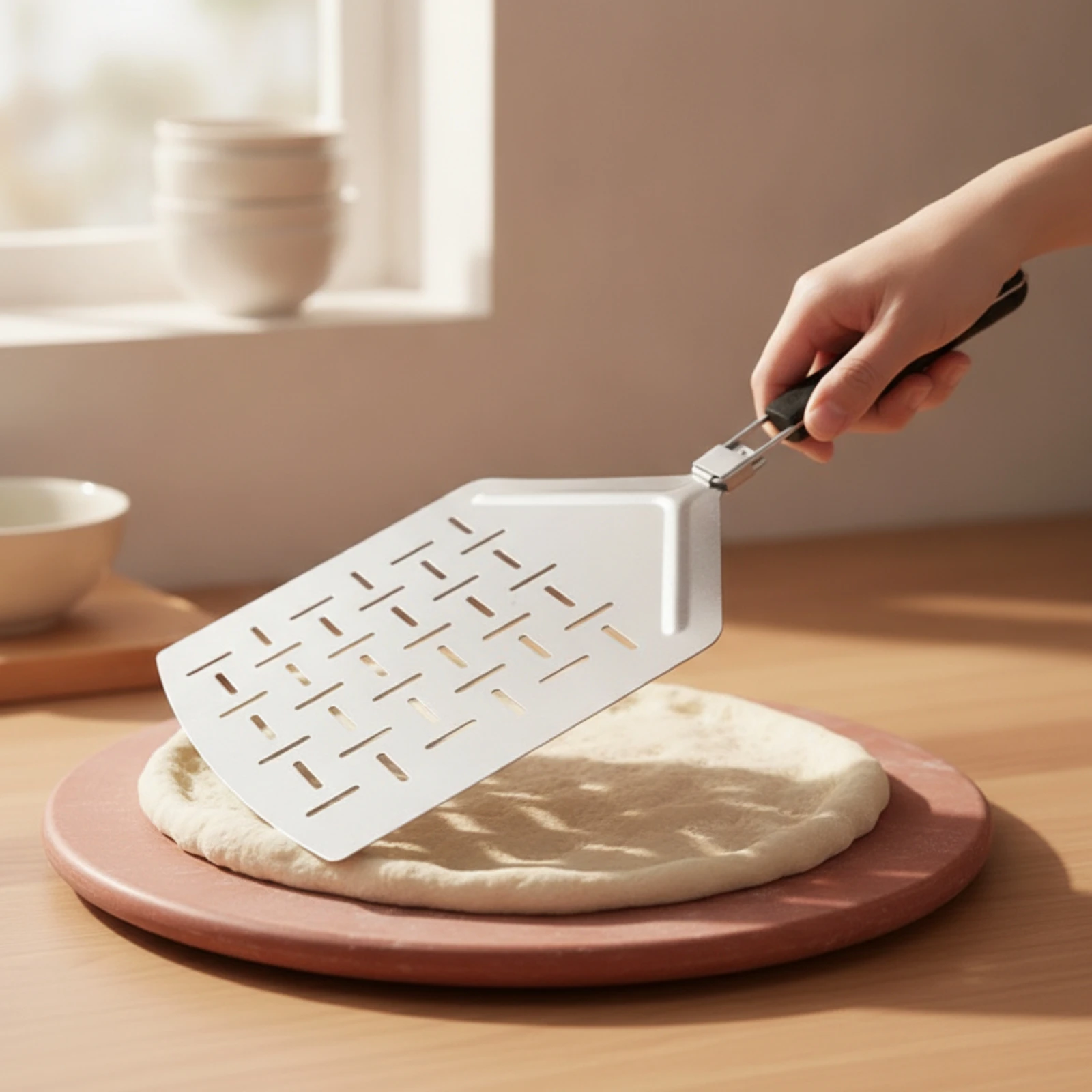 Pizza Peel Foldable Pizza Peel with Folding Handle Tool Resistente Al Calor Portable for Home Bakers, Kitchen