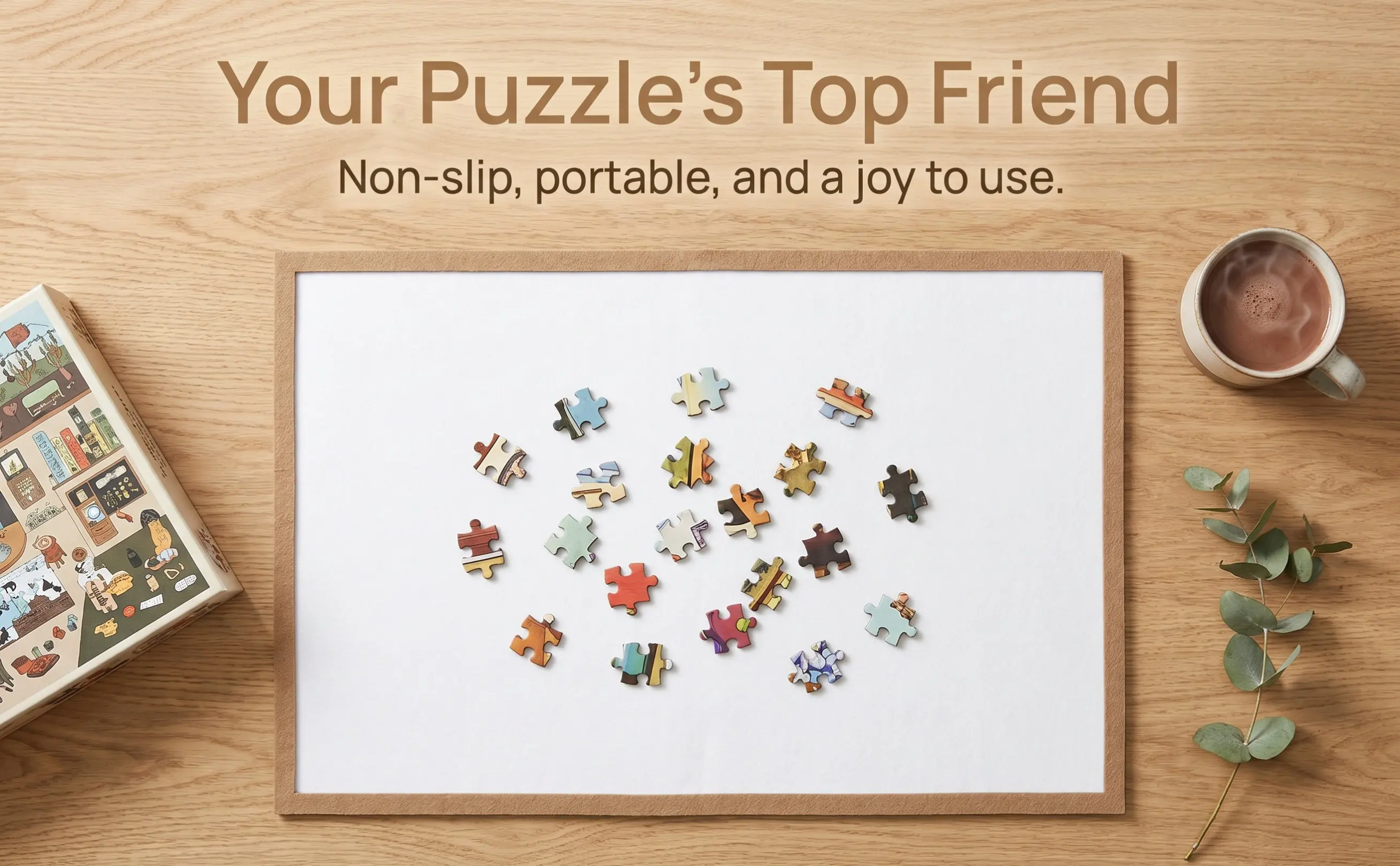 Foldable Puzzle Mat 24x16 Inch Puzzle Board Non-Slip Organizer Frame Portable Display for Home School Kindergarten