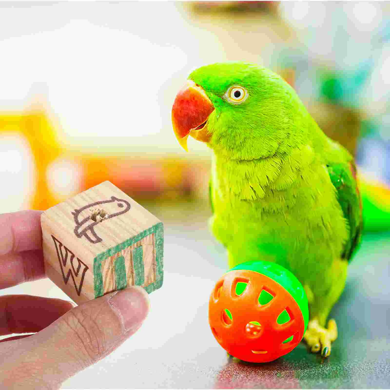 Blocs de lettres et chiffres en bois, 8 pièces, jouet Alphabet pour perroquets d'animaux, lisses, sûrs, Non éducatifs, Cubes de Puzzle en bois lumineux