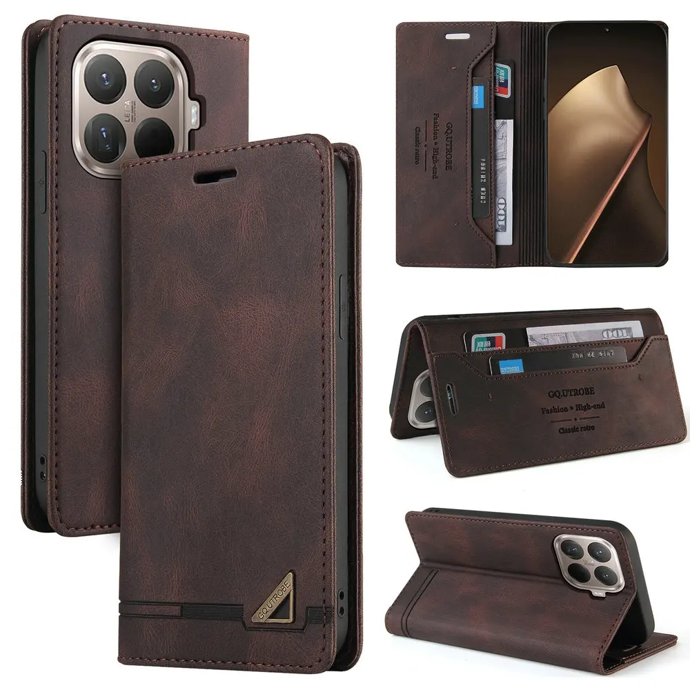 Flip-Leder-RFID-Handyhülle für Xiaomi Mi 17T 15T 14T 13T 12T 11T Pro mit magnetischem Kartenfach, Brieftaschenfunktion und Standfunktion