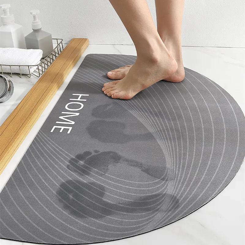 Bathroom Doormats Semicircle Carpet Modern Minimalist Style Mats Household Water Absorption And Quick Drying Non-slip Foot Rug