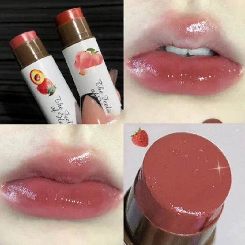 Heallor 1pc pflegender Lip gloss natürliche Temperatur änderung Farbe Lippenstifte fruchtiger Lippen balsam feuchtigkeit spendend für Frauen Mädchen Pfirsich w