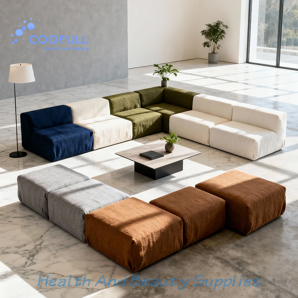 Coofull Easy Setup Modular Sofa Set Vacuum Compressed in Box for Compact Shipping Cozy Foam Couch for Apartment Living Room