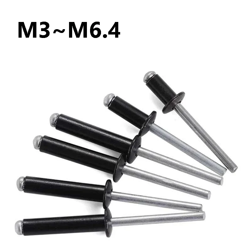 

M3 M3.6 M4 M6 M6.4 Черные поп-заклепки Алюминиевая оправка Выхлопные заклепки Тянуть гвозди Заклепки