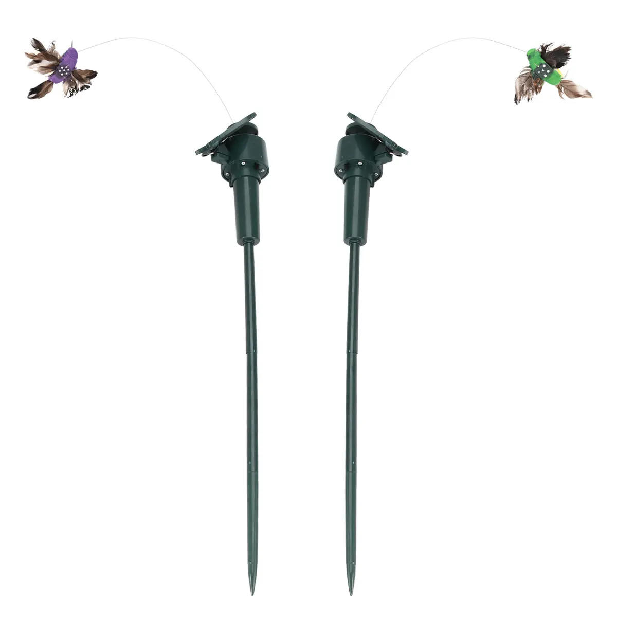 

2Pcs Solar Feathered Birds Electric Plaything Durable Eco Decoration Realistic Sound Wings Solar Feathered Birds