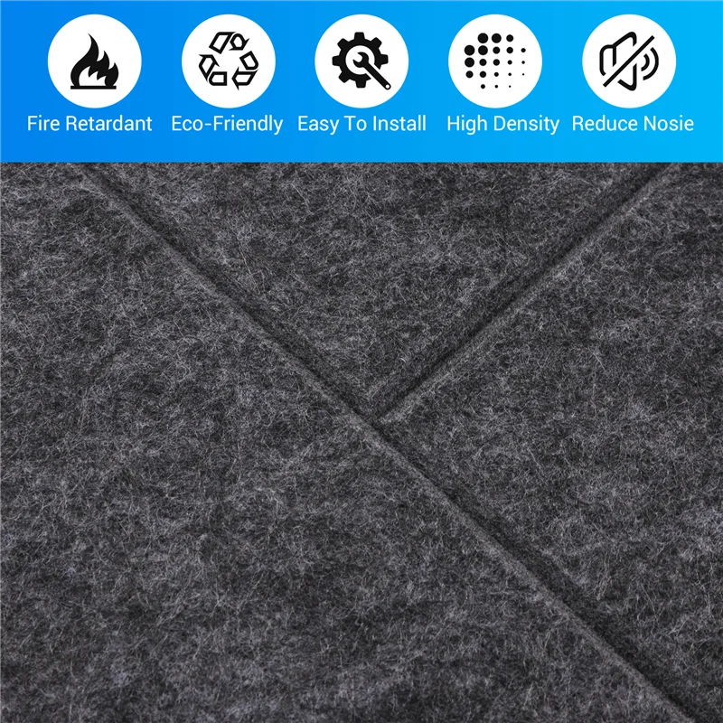 AA75-12 قطعة من الألواح الصوتية، لوحة عزل الصوت، لوحة عزل الصوت على الحائط، للمعالجة الصوتية، ديكور الحائط، الاستوديو، إلخ #3