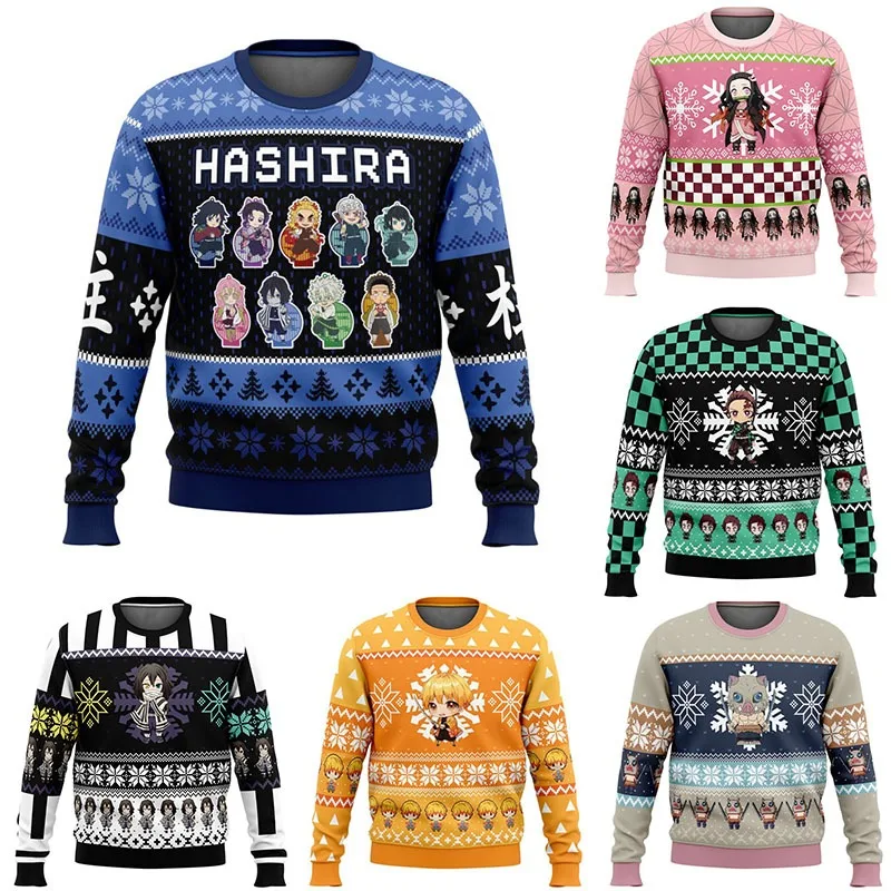 

Anime Demons Slayers Nezuko KamadoChristmas Sweater Carnival Neutral Sweater 3D Printing Hoodie Pullover Men Women Sweatshirt