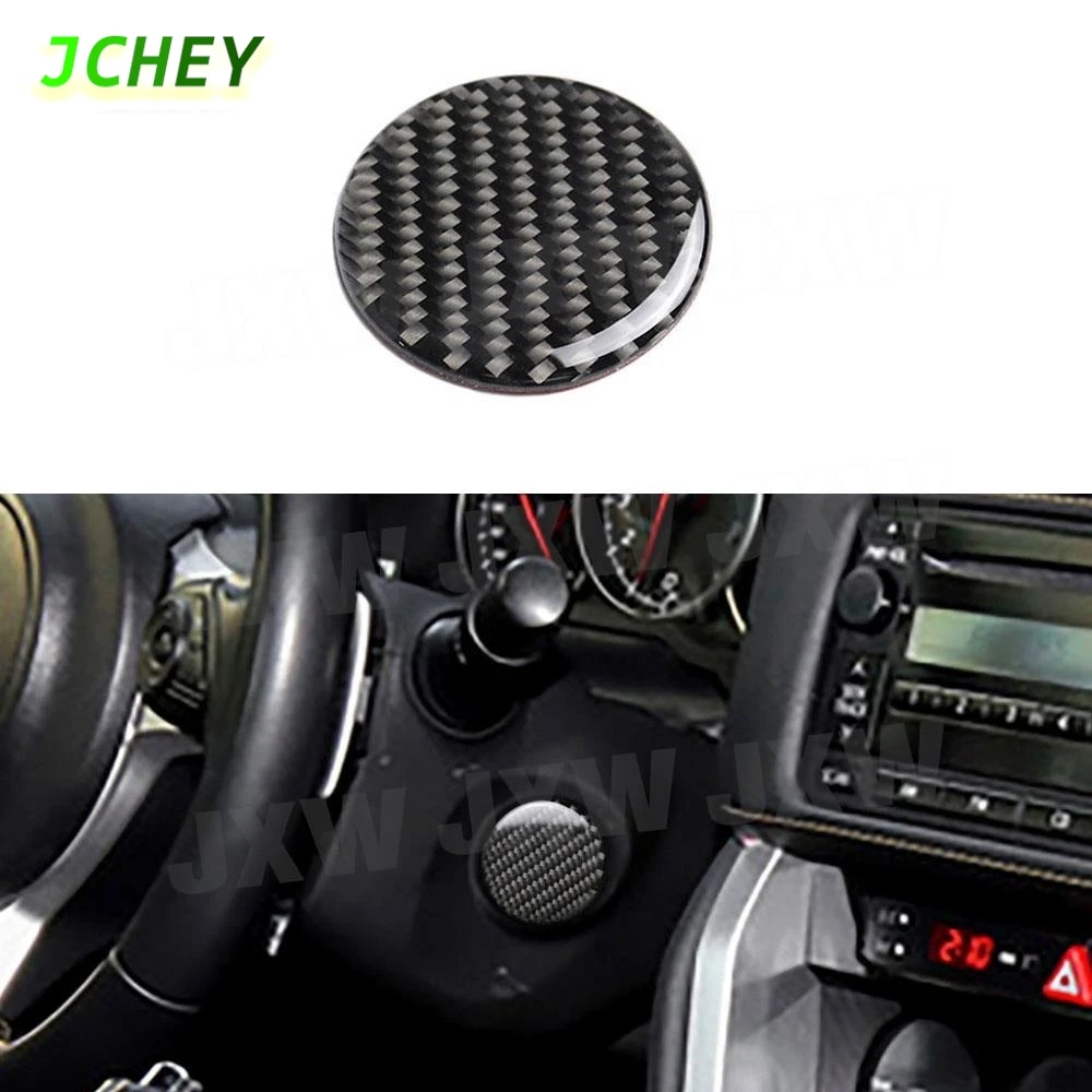 

JCHEY Carbon Fiber Car Steering Wheel Shaft Stalk Unblock Power Button Trim Cover Sticker For Toyota GT86 FT86 Subaru BRZ 13-17