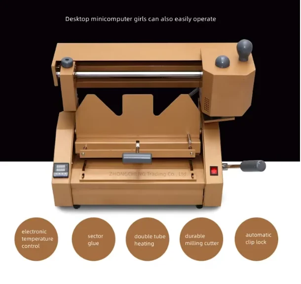 Hot-Melt Binding Machine (Tender) S60 Perfect Binder – A4 Desktop Fully Automatic Wireless Perfect Binding Machine