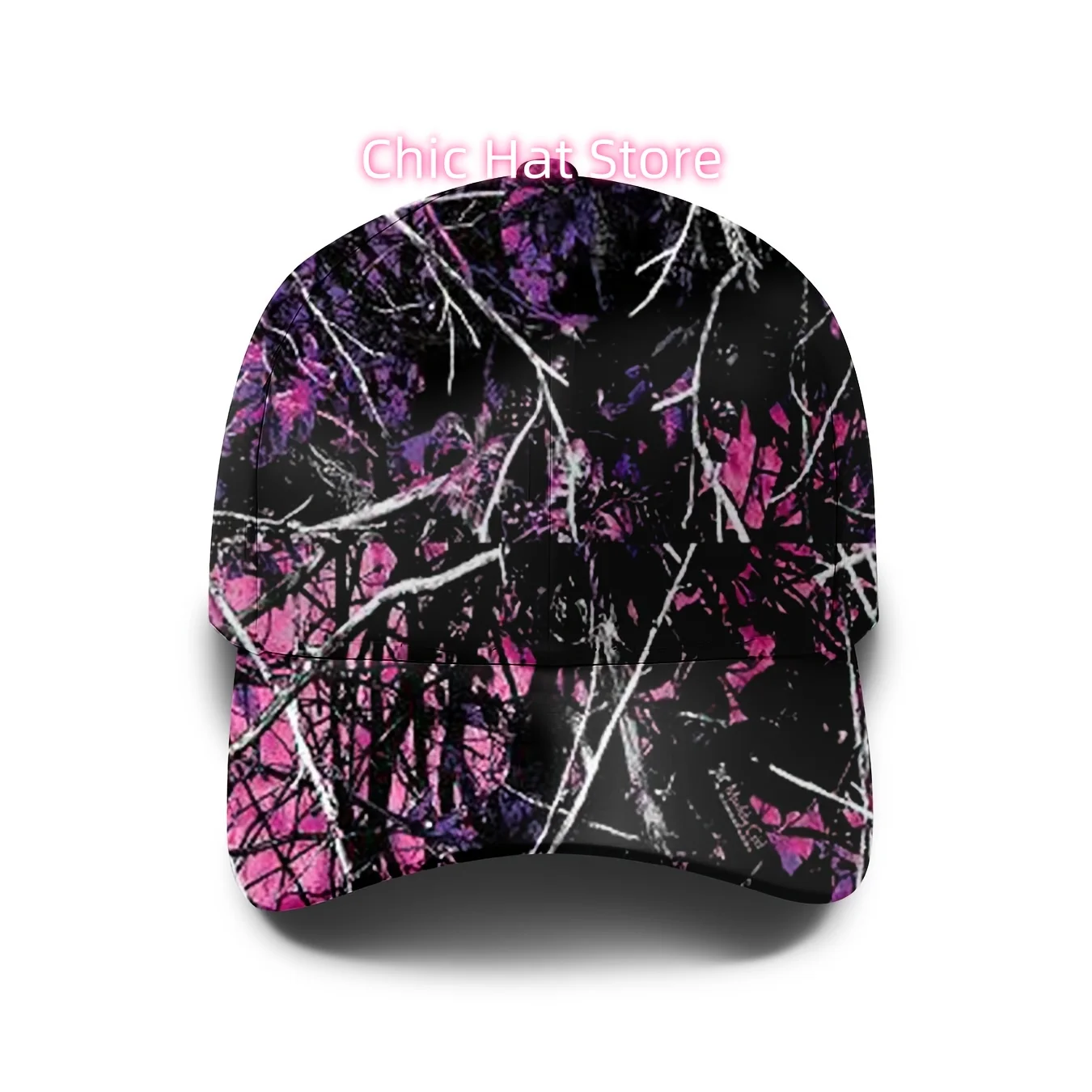 Men's & Women's Purple/Black Camo Hunting Cap with Full-Body Branch Print - Adjustable Outdoor Hiking Hat Suitable for Camping,