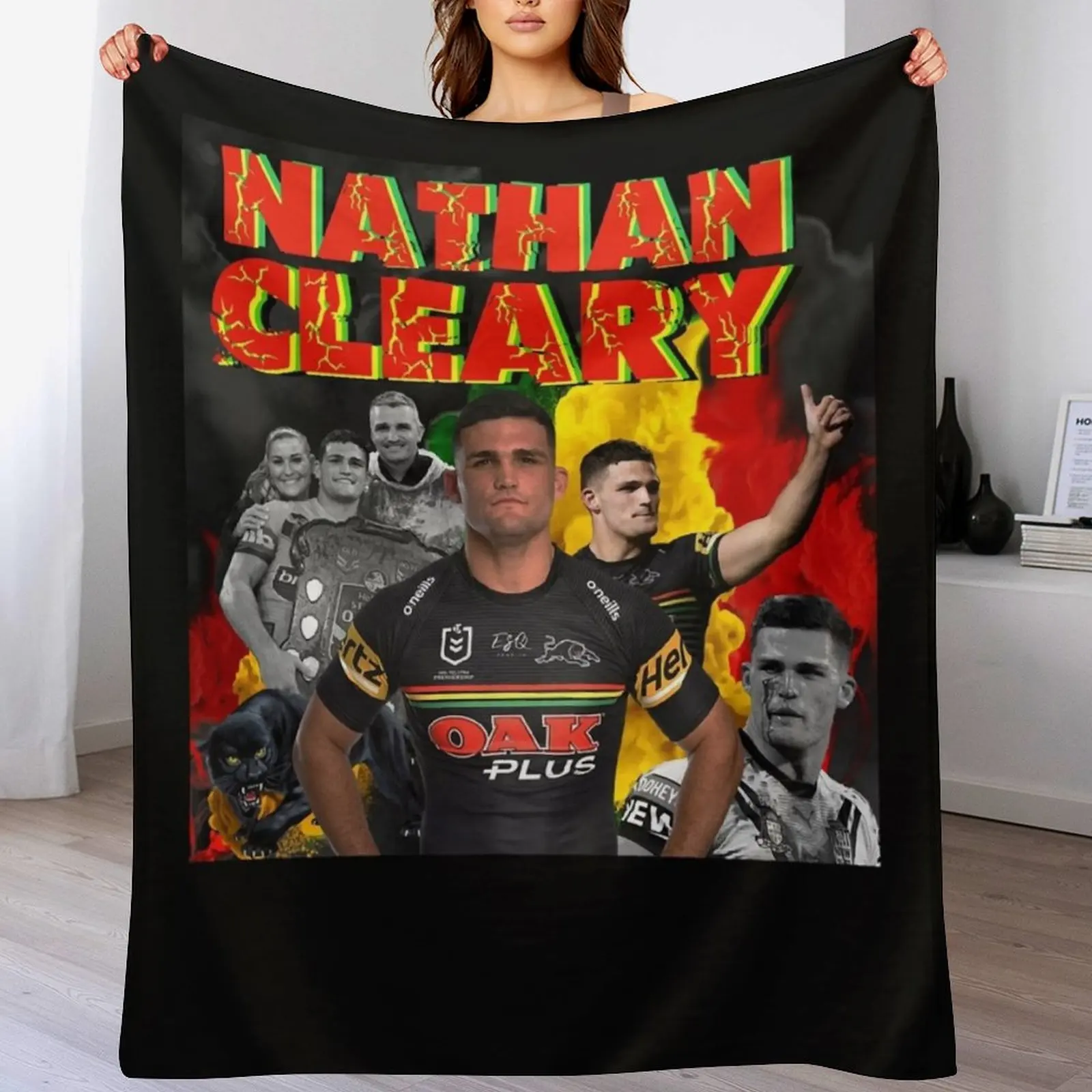 Nathan Cleary - Future GOAT Essential T-Shirt.png Throw Blanket anime Kid'S Retros Flannel Fabric Blankets