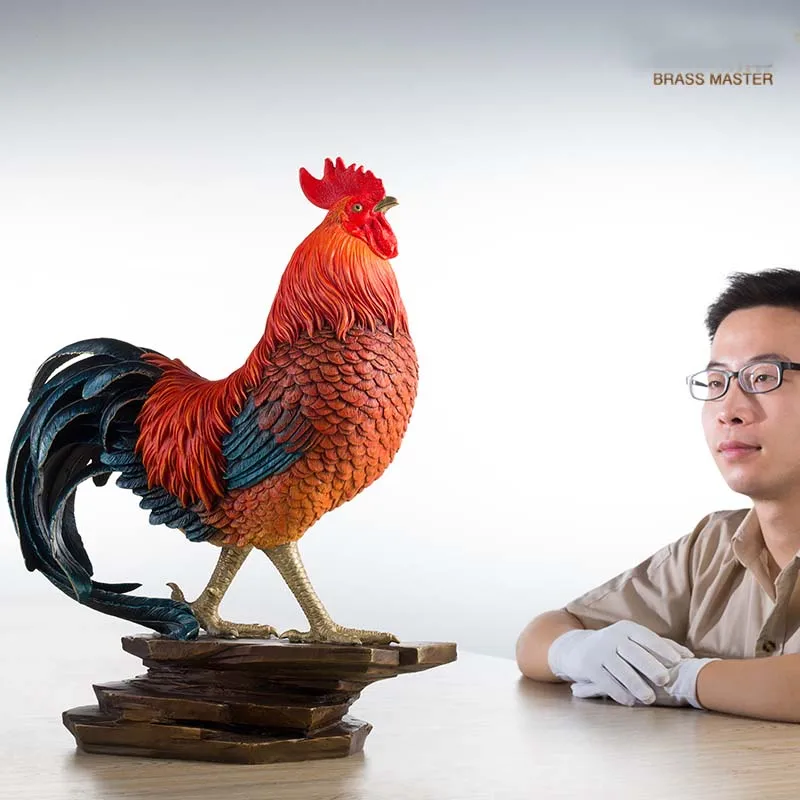 2025 Stock market company business Good luck copper Cock Home hall High grade Decorative bring fortune luck statue DAJI DALI