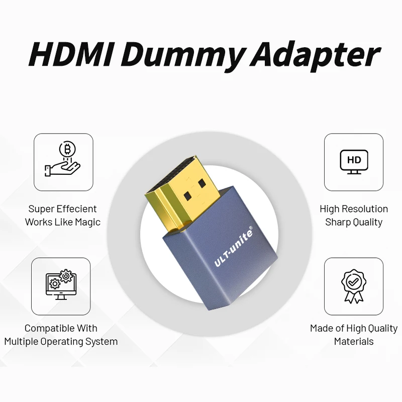 4k HDMI-compatible Dummy Plug Virtual Monitor Display Emulator 4K60Hz Dummy Emulator Adapter support  HDR Video