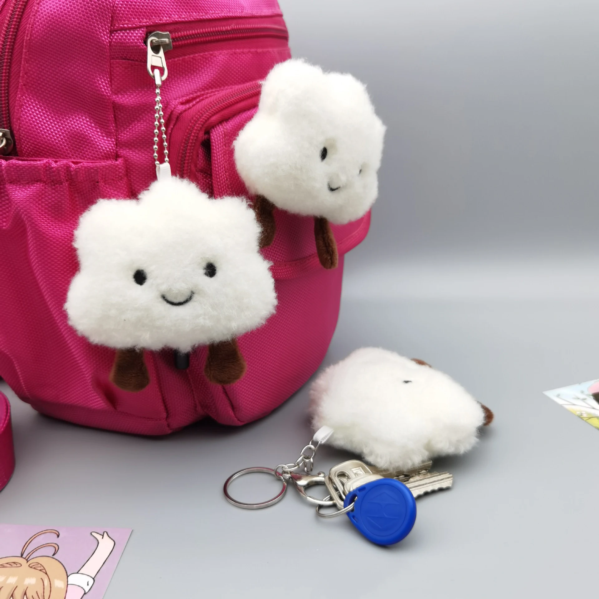 10Pcs/Lot Super Cute Accessory Cartoon Small Cloud Plush Doll Toy Backpack Keychain Pendant Toys Birthday Gift Party Small Gift