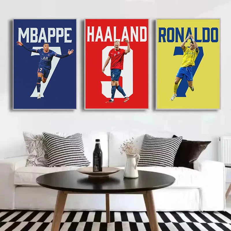 Pop Sports Athlete Football Champion Soccer Star Poster Canvas Painting Wall Art Pictures Home Club Bar Decor Fans Gift