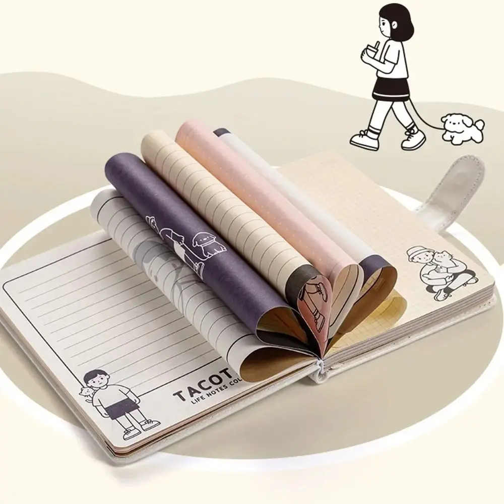 Блокнот с иллюстрацией A5 и магнитной пряжкой, чехол из искусственной кожи, цветная страница, личный журнал, сделай сам, с закладкой, дорожный блокнот, исследование