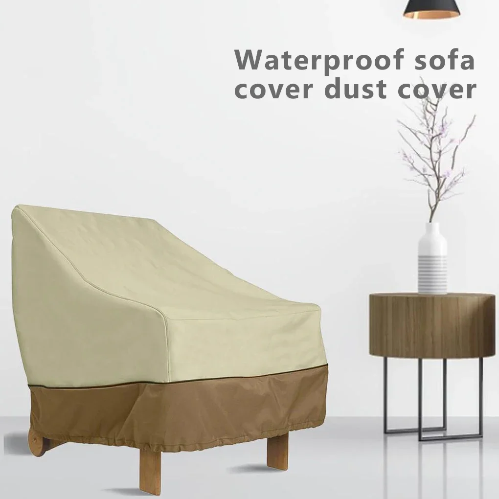 

Waterproof Chair Cover High Back Furniture Dustproof Covers Adjustable Organizer Outdoor Patio Accessories Grey + black