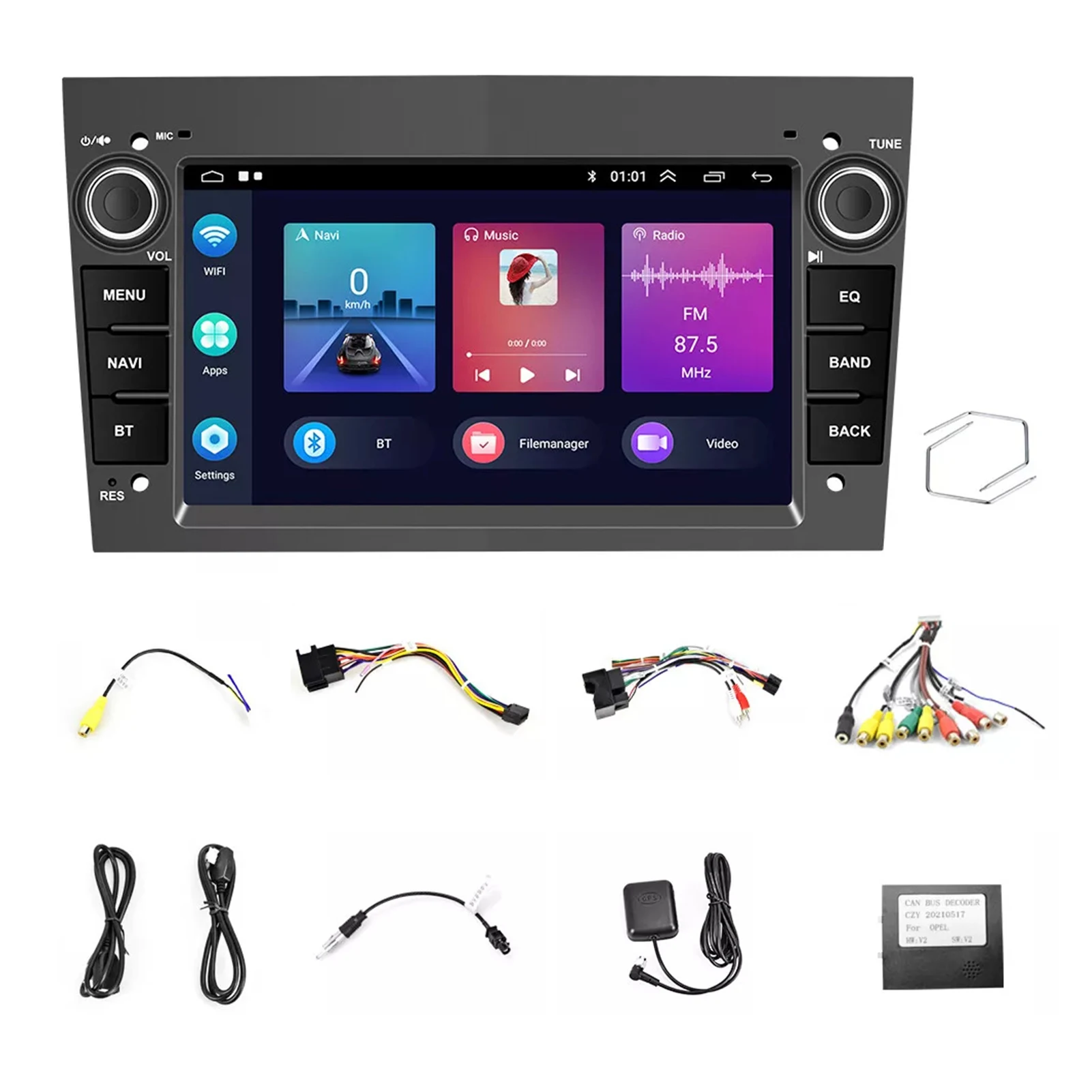 For Opel 7 inch Android 14 Car Radio Wireless Carplay Android auto GPS Navi WIFI Camera Buletooth Radio navigation host