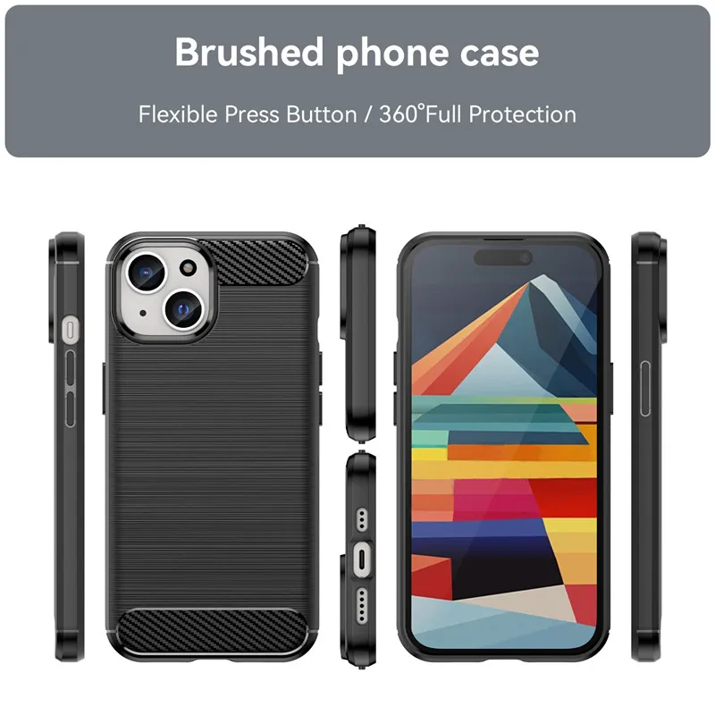 For iPhone 15 Case Cover For iPhone 15 Pro Max 14 Plus 13 12 Mini SE 2020 Soft Silicone Bumper Phone Cases For iPhone 15 Pro