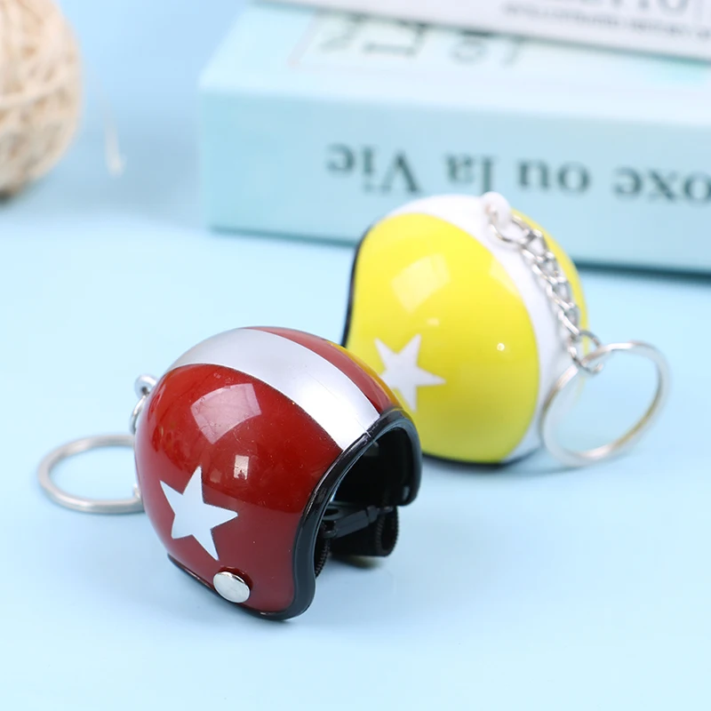 Motorcycle Helmets Key chain Women Men Cute Safety Helmet Car Keychain Bags